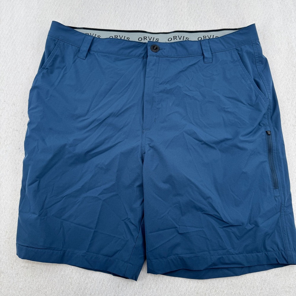 Orvis Mens Performance Shorts Blue Size 40 Hiking Outdoor Gorpcore Polyester